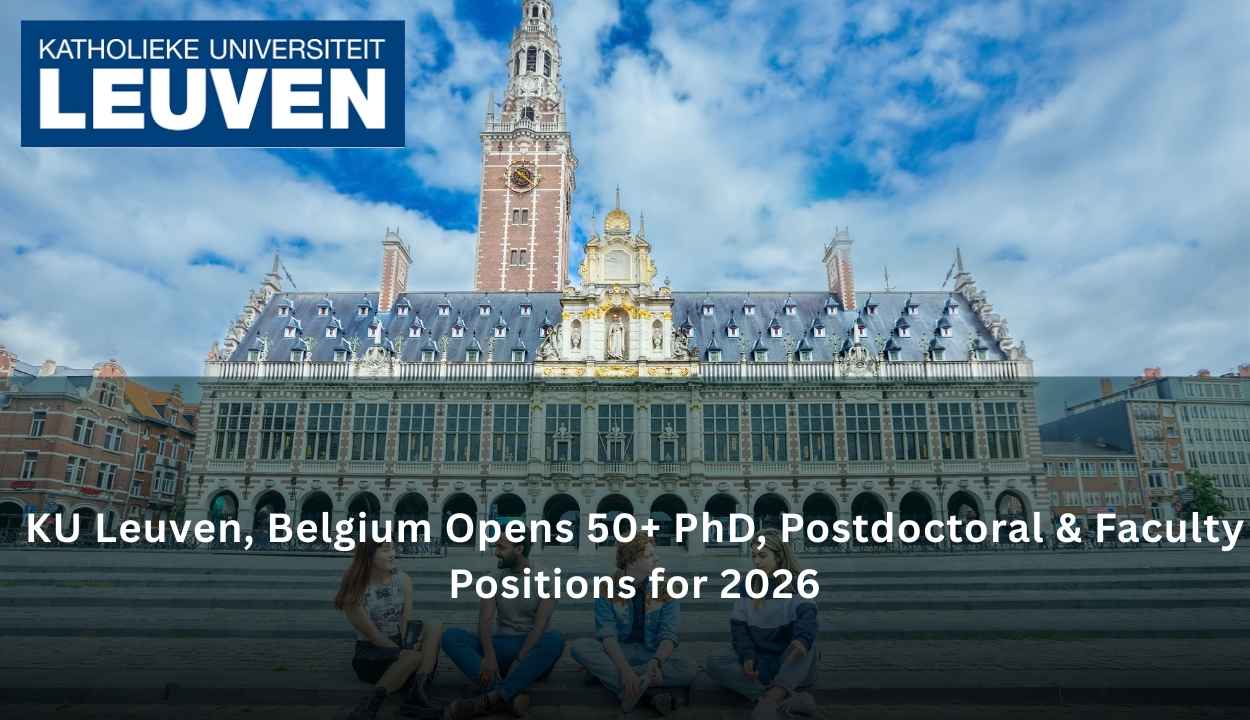 KU Leuven, Belgium Opens 50+ PhD, Postdoctoral & Faculty Positions for 2026